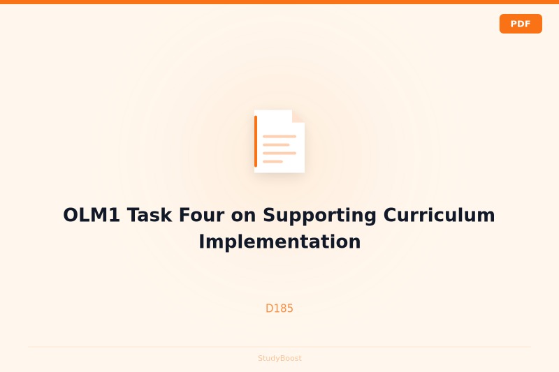 OLM1 Task Four on Supporting Curriculum Implementation