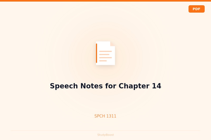 Speech Notes for Chapter 14