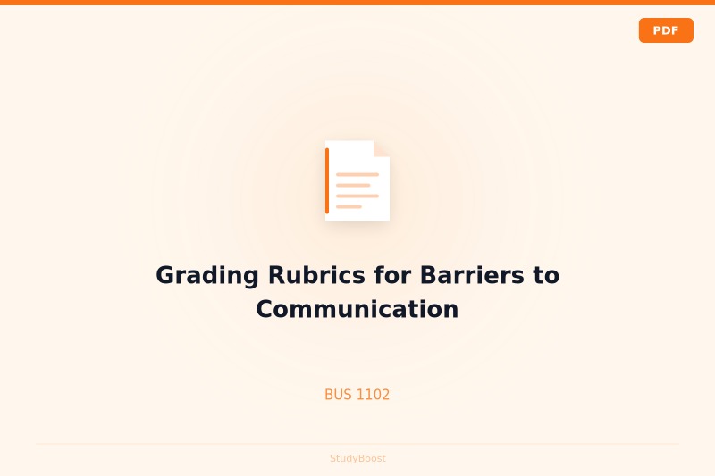 Grading Rubrics for Barriers to Communication