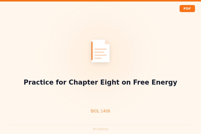 Practice for Chapter Eight on Free Energy