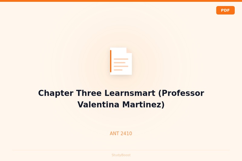 Chapter Three Learnsmart (Professor Valentina Martinez)