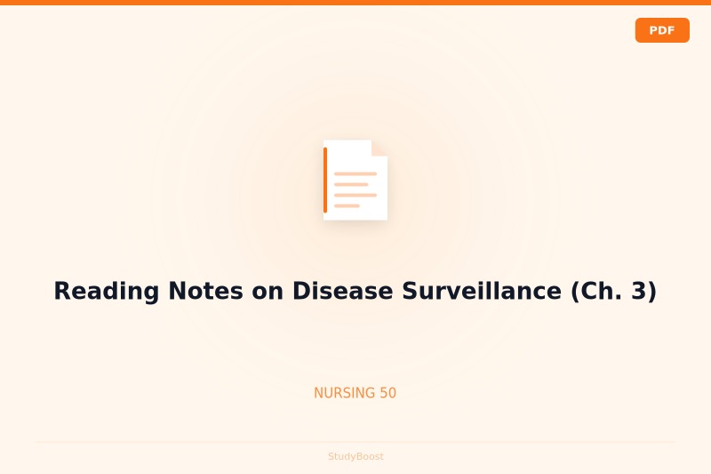 Reading Notes on Disease Surveillance (Ch. 3)