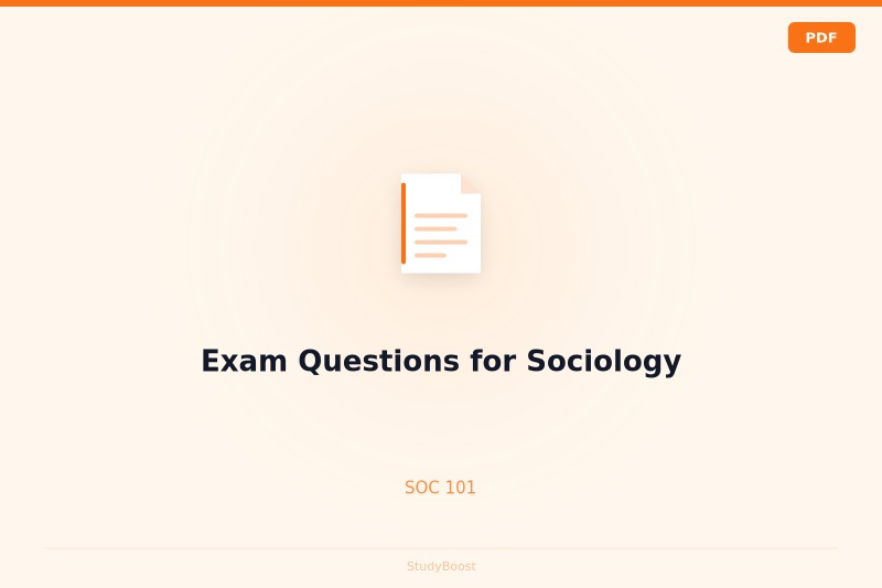 Exam Questions for Sociology