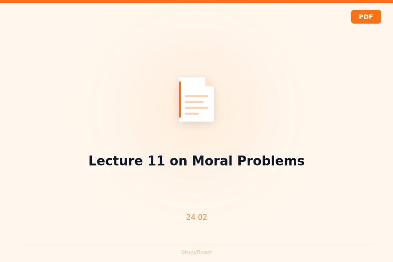 Lecture 11 on Moral Problems