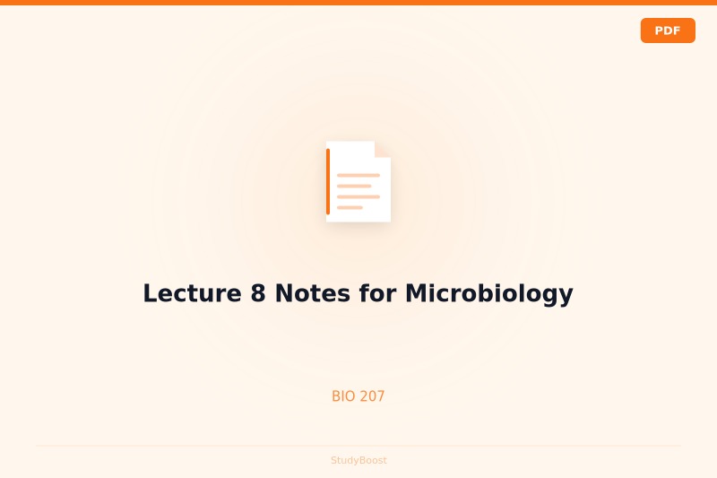 Lecture 8 Notes for Microbiology