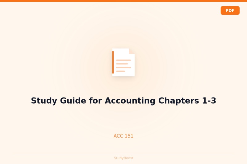 Study Guide for Accounting Chapters 1-3