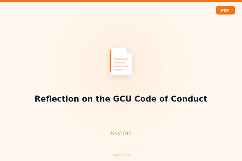 Reflection on the GCU Code of Conduct