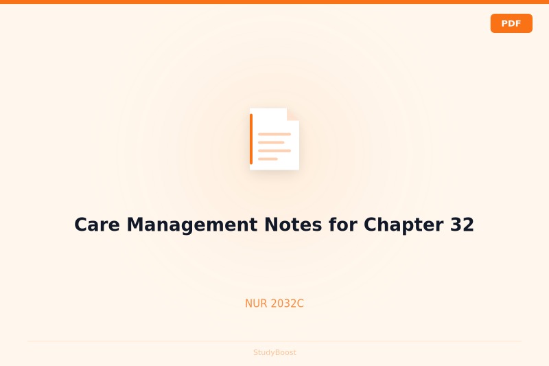 Care Management Notes for Chapter 32