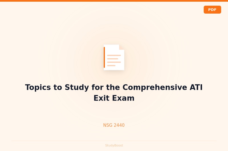 Topics to Study for the Comprehensive ATI Exit Exam