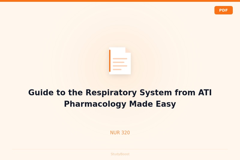 Guide to the Respiratory System from ATI Pharmacology Made Easy