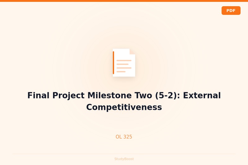 Final Project Milestone Two (5-2): External Competitiveness