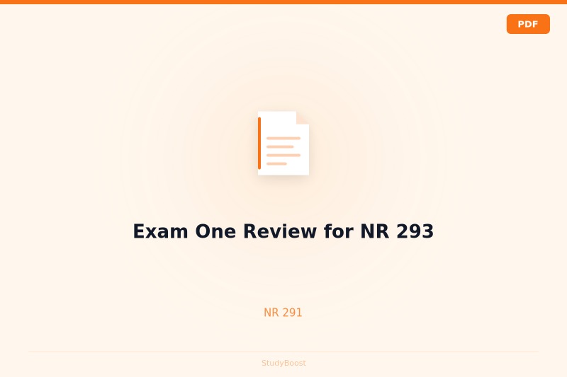 Exam One Review for NR 293