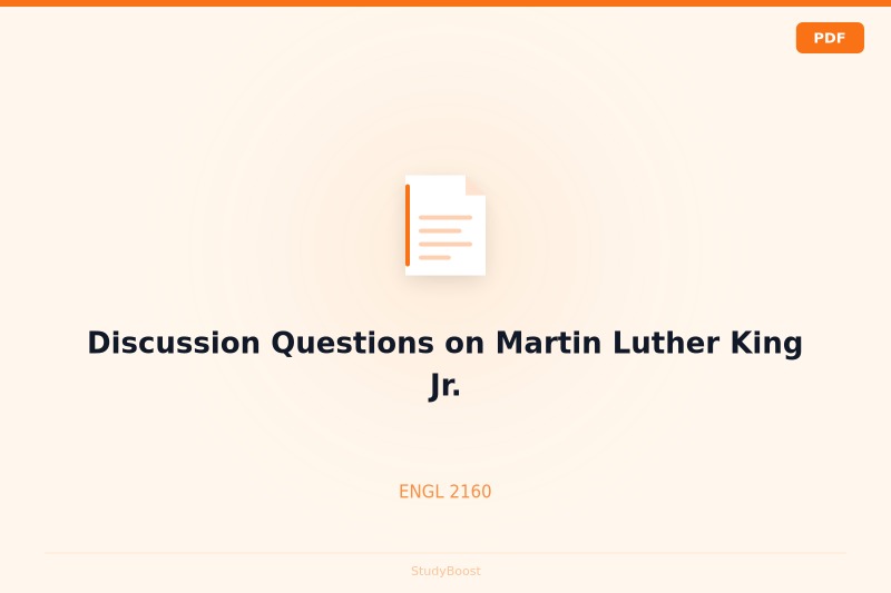Discussion Questions on Martin Luther King Jr.