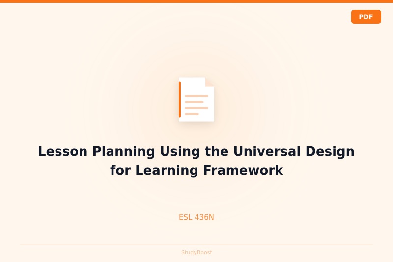 Lesson Planning Using the Universal Design for Learning Framework