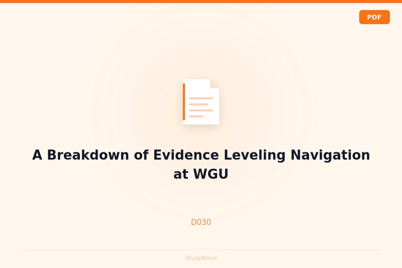 A Breakdown of Evidence Leveling Navigation at WGU