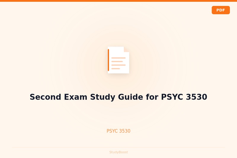 Second Exam Study Guide for PSYC 3530