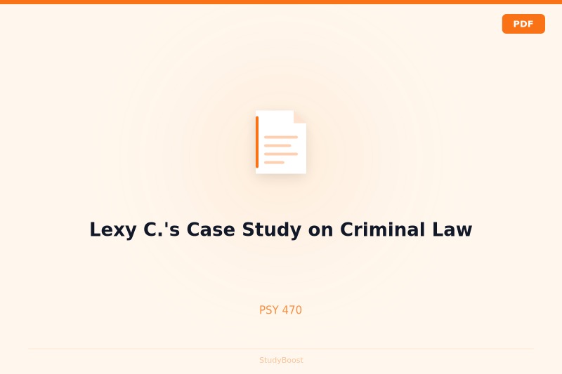 Lexy C.'s Case Study on Criminal Law