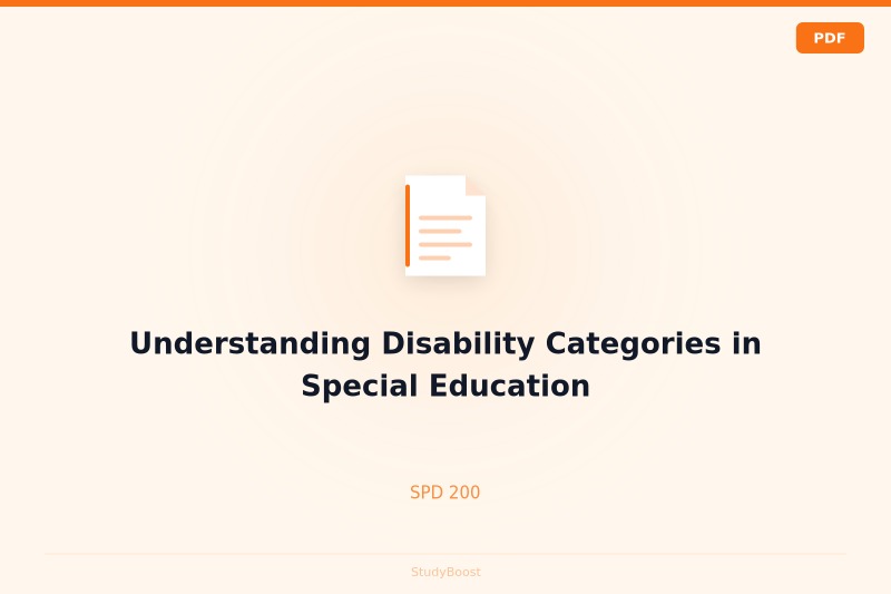 Understanding Disability Categories in Special Education