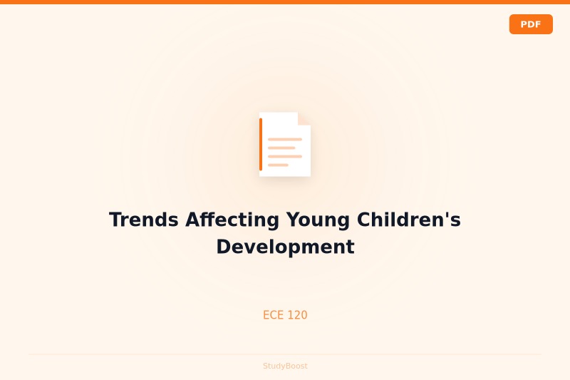 Trends Affecting Young Children's Development