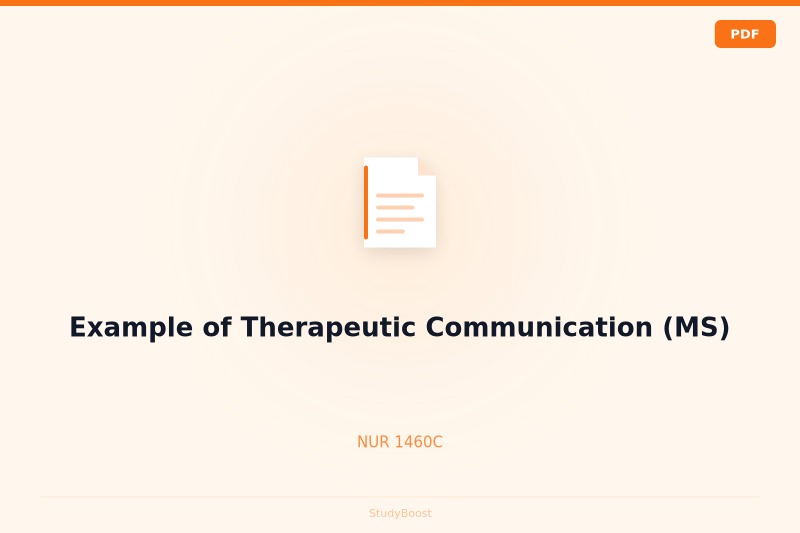 Example of Therapeutic Communication (MS)
