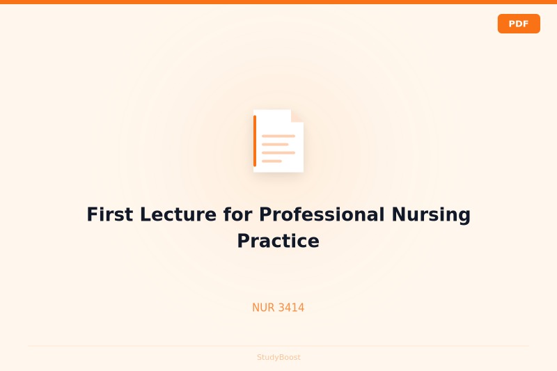 First Lecture for Professional Nursing Practice