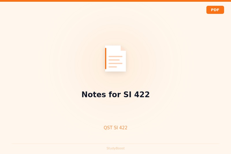 Notes for SI 422