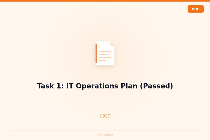 Task 1: IT Operations Plan (Passed)