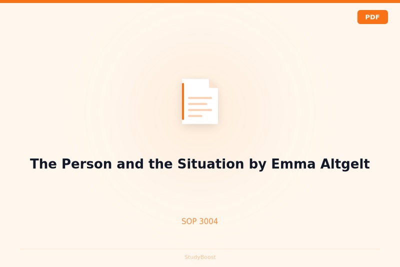 The Person and the Situation by Emma Altgelt