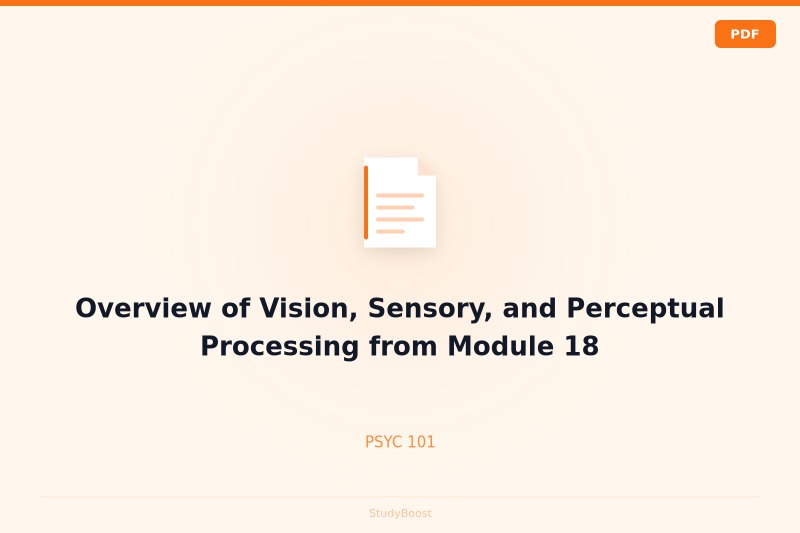 Overview of Vision, Sensory, and Perceptual Processing from Module 18