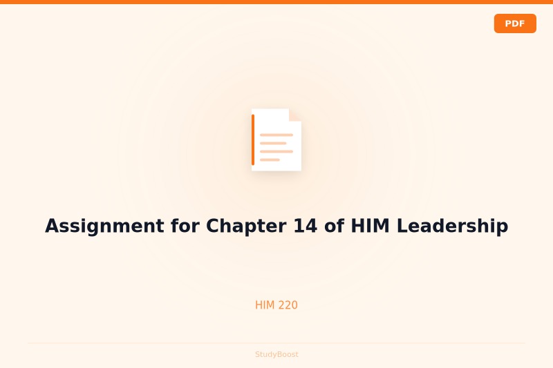 Assignment for Chapter 14 of HIM Leadership