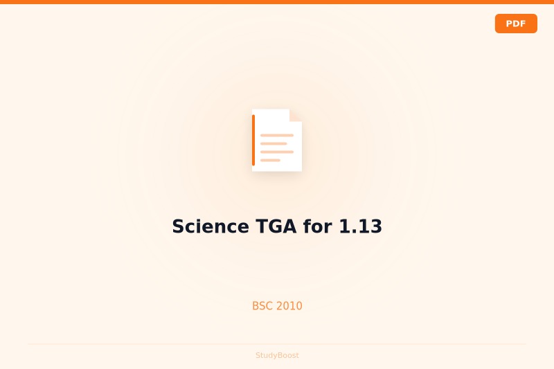 Science TGA for 1.13