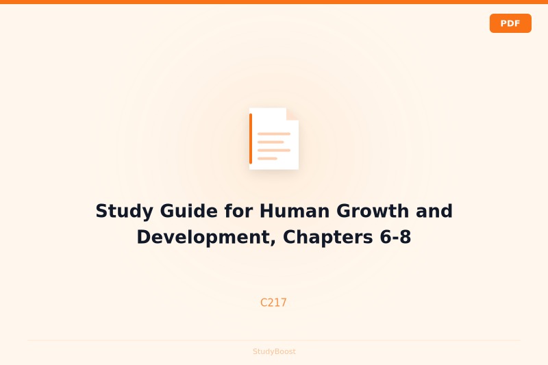 Study Guide for Human Growth and Development, Chapters 6-8