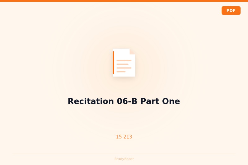 Recitation 06-B Part One
