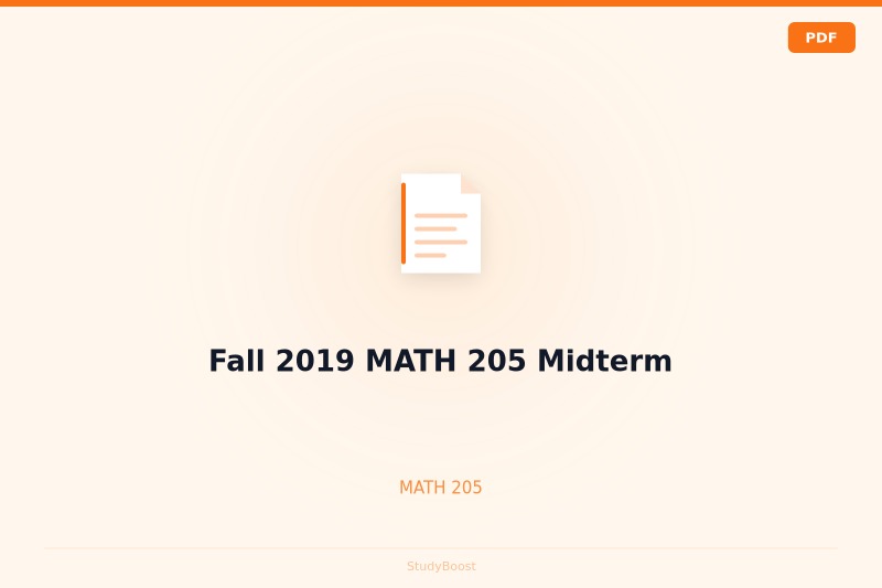 Fall 2019 MATH 205 Midterm