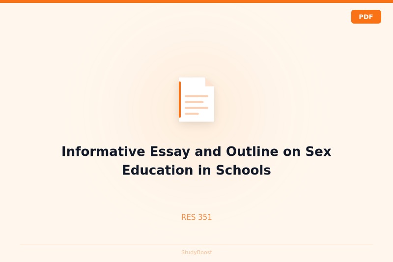 Informative Essay and Outline on Sex Education in Schools