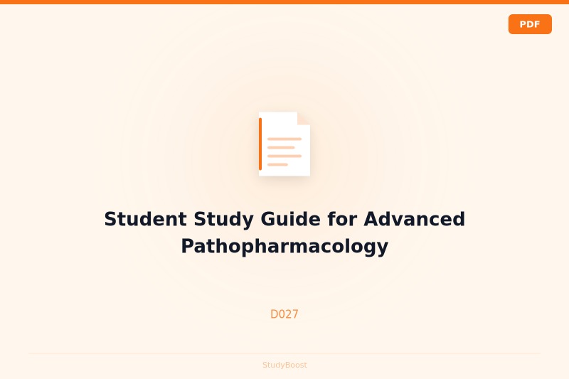 Student Study Guide for Advanced Pathopharmacology