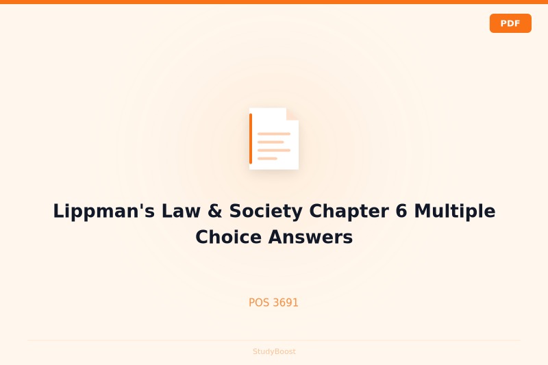 Lippman's Law & Society Chapter 6 Multiple Choice Answers