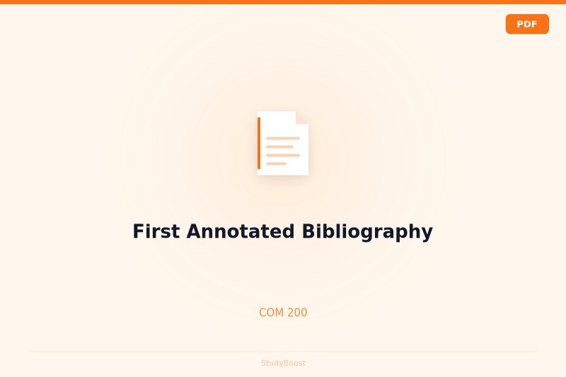 First Annotated Bibliography
