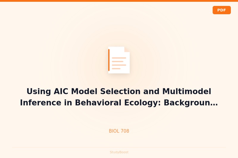 Using AIC Model Selection and Multimodel Inference in Behavioral Ecology: Background, Observations, and Comparisons