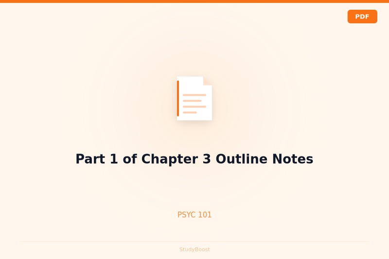 Part 1 of Chapter 3 Outline Notes