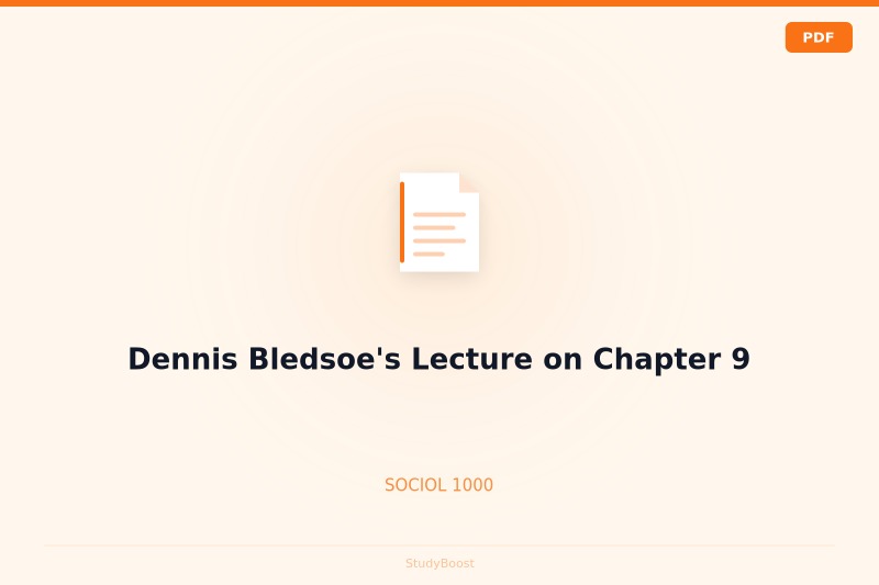 Dennis Bledsoe's Lecture on Chapter 9