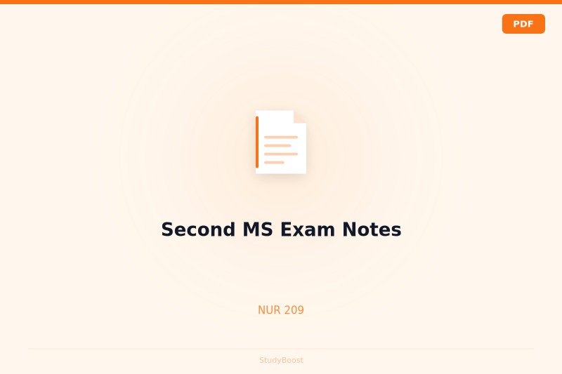 Second MS Exam Notes