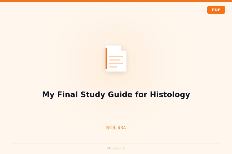 My Final Study Guide for Histology