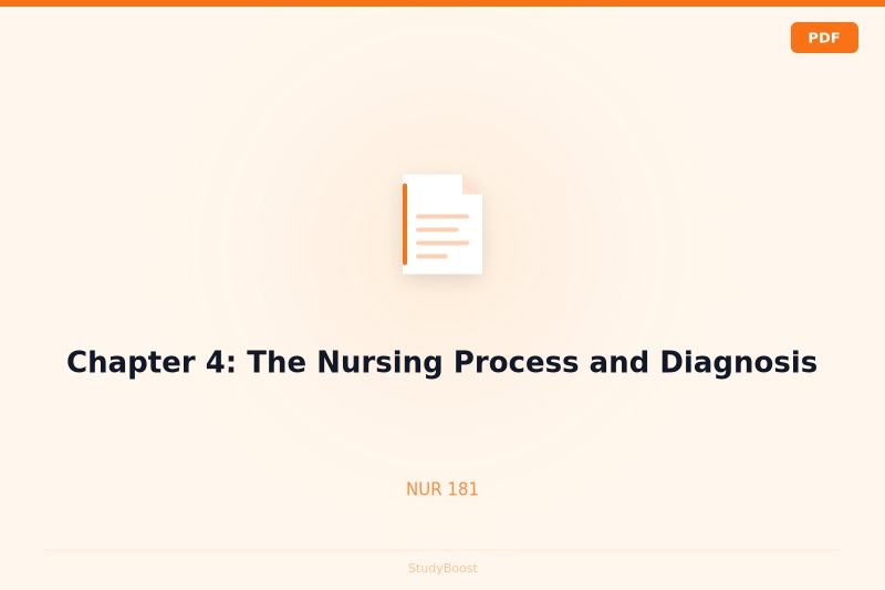 Chapter 4: The Nursing Process and Diagnosis