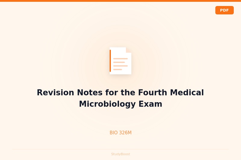 Revision Notes for the Fourth Medical Microbiology Exam