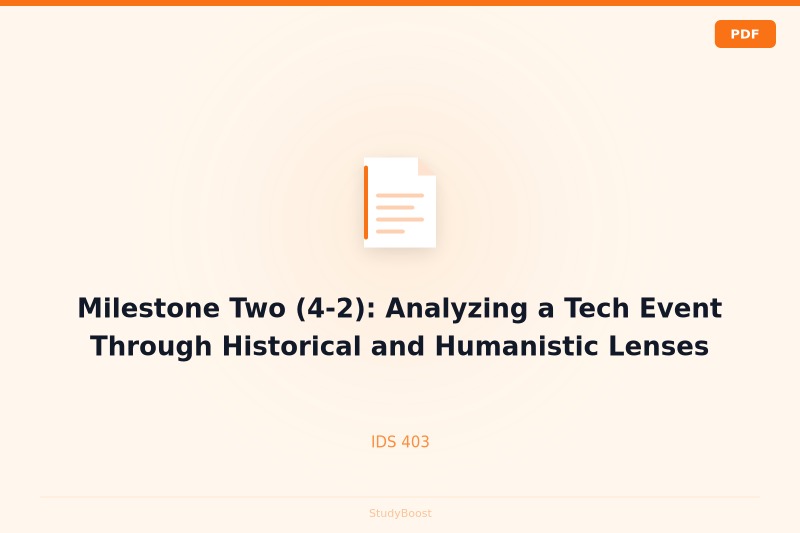 Milestone Two (4-2): Analyzing a Tech Event Through Historical and Humanistic Lenses