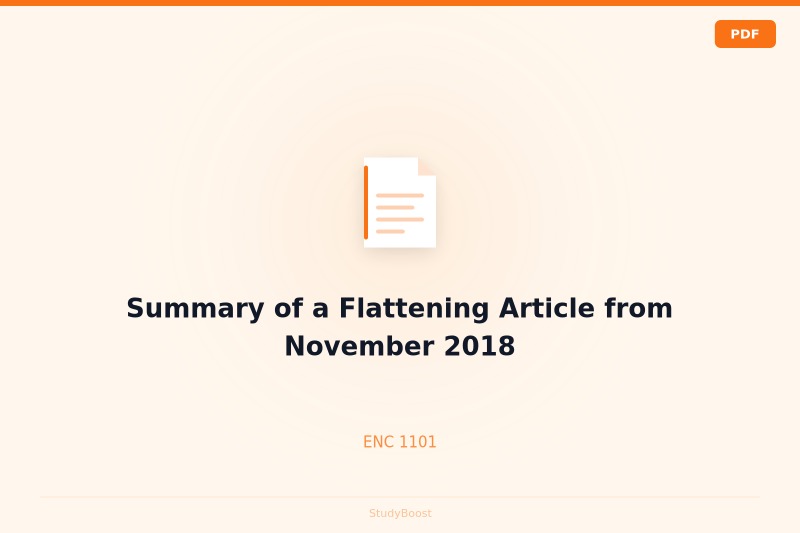 Summary of a Flattening Article from November 2018