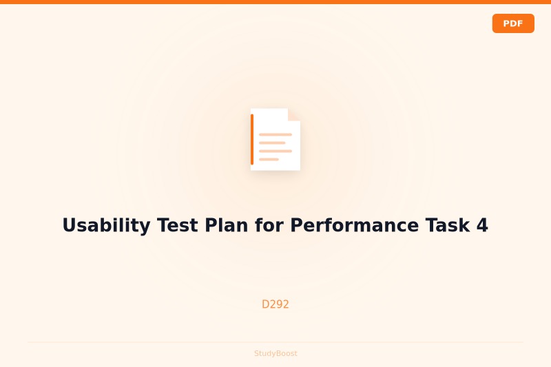 Usability Test Plan for Performance Task 4