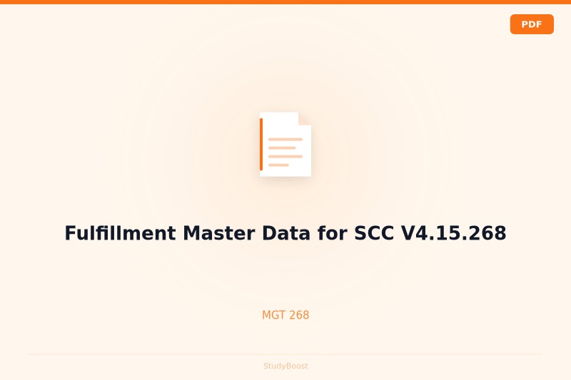 Fulfillment Master Data for SCC V4.15.268