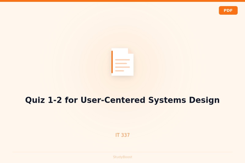 Quiz 1-2 for User-Centered Systems Design